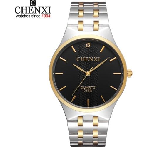 CHENX Women Watches Men Quartz Watch Luxury Brand men stainless steel Golden wristwatch Famous Relogio masculino Mens Clock