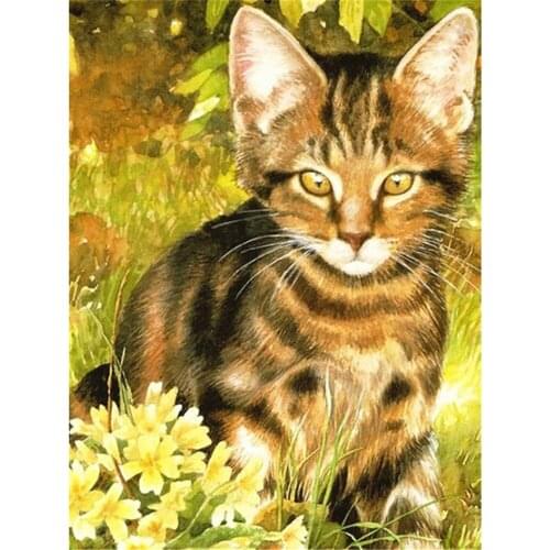 Lovely Cat Animal DIY 11CT Embroidery Cross Stitch Kits Needlework Craft Set Cotton Thread Printed Canvas Home Sale
