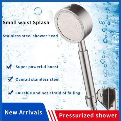 Pressurized Shower Head Pressurized Shower Head Household Set 304 Nozzle Stainless Steel Shower Single Rain Shower