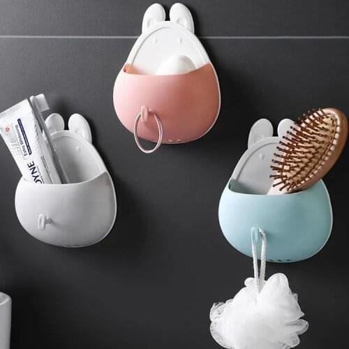 Wall-mounted Storage Box Bathroom Punch-free Toothbrush Toothpaste Rack Household Drain Rack
