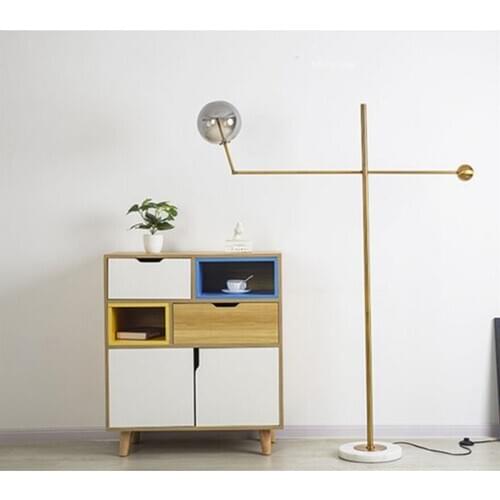 New design floor lamp G4 LED floor light amber glass gold metal good lighting for living room hotel room