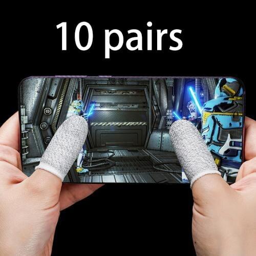 10 Pairs Mobile Game Fingers Gloves Sweat-proof Anti-slip Touch Screen Thumbs Finger Sleeve Breathable Gaming Fingertip Cover