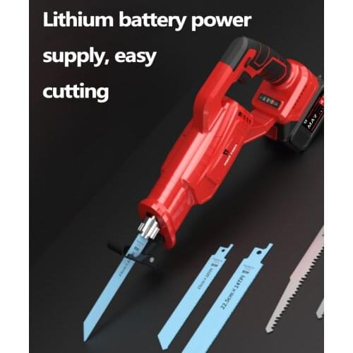 POWERPANDA21V Portable Reciprocating Saw Kit Saber Saw with Lithium Battery Cordless Powerful Wood/Metal Cutting Saw
