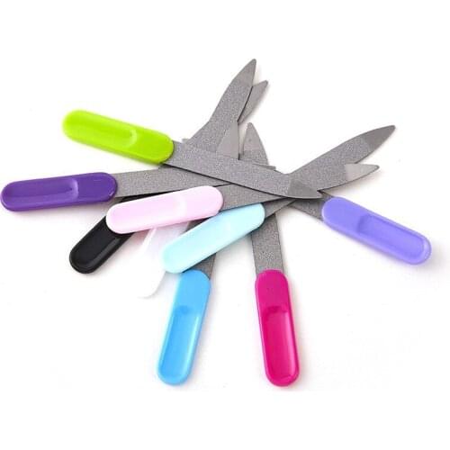 5pcs Nail Art Files Plastic Handle Metal Double Sided Nail Files Pro Nail File DIY Manicure Pedicure Polish Gel UV Acrylic Tool