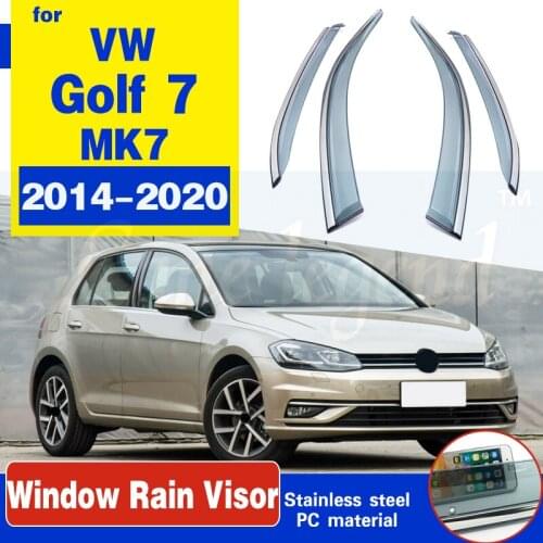 Side Window Deflectors For Volkswagen VW Golf 7 Mk7 2014-2020 Smoke Car Wind Shield Window Visor Sun Rain Deflector Guard
