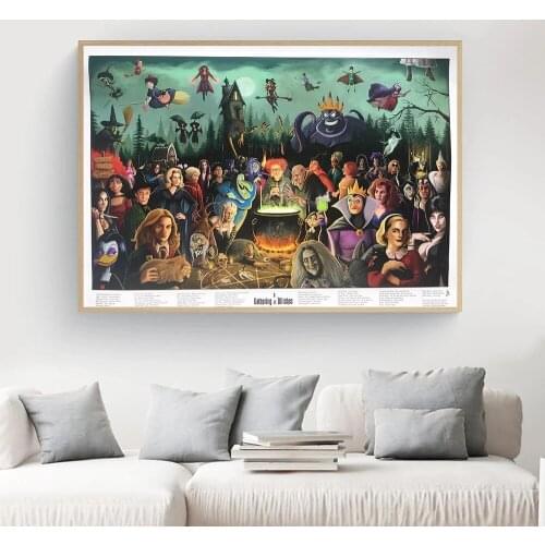 Nordic Witches Party Poster, Vintage, Antique Halloween Wall Pictures, For Living Room, Wall Art, Unframed Canvas Painting