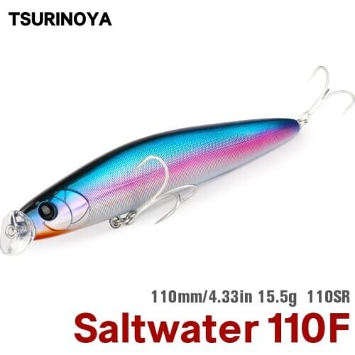 TSURINOYA DW81Minnow Fishing Lure 110mm 15.5g Floating 40-80cm Quality Professional Hard Bait for Saltwater Jerkbait Pike Sea
