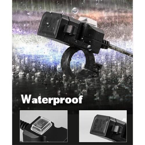 Motorcycle Motorbike Handlebar Dual USB Socket Splitter Charger Power Adapter Connector Automatic Smart Handlebar Charger Socket