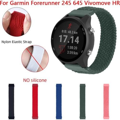 20mm Nylon Smarwatch Strap For Garmin Vivomove HR Vivoactive3 3T Forerunner 245 645 Wristband Venu SQ Move 3 Watch Band Bracelet