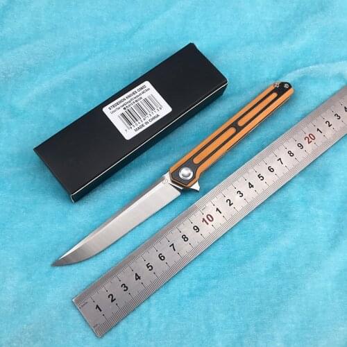 LEMIFSHE STEDEMON C06 Flipper folding knife 440C blade KVT G10+CF handle camping hunting outdoor survival pocket knife EDC