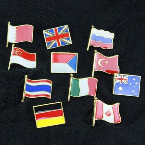 Country World Flags Brooch Pins Flag Laple Pin Badge Pins National Flag Brooches America USA Us Canada England Russia Italy Jewe