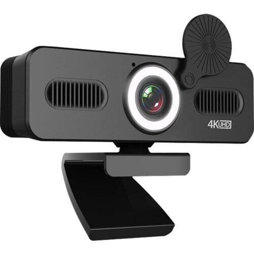 TISHRIC C360 Webcam 4k Web Camera with Microphone Web Cam PC Camera HD Webcam USB Camera Computer Camera With Fill Light Cover