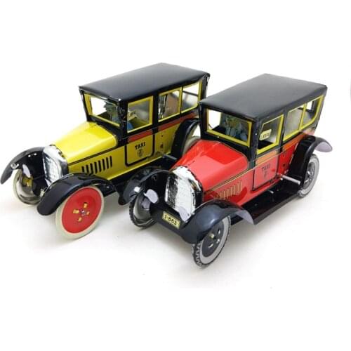 Retro Collection Tin toys Adults Metal Wind up Toy Taxi Car Vehicle Handmade Iron Mechanical Tin Toys