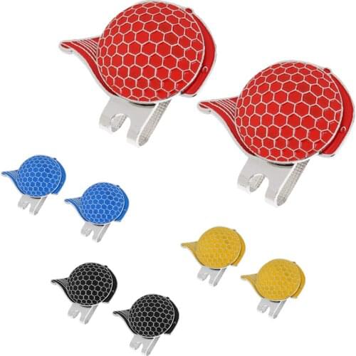 2 Sets of Fashion Stainless Steel Golf Hat Clip Magnetic with Ball Marker