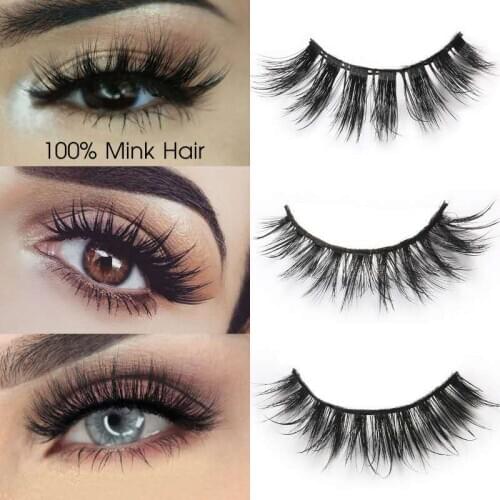 Mink Lashes 3D Mink Eyelashes Lashes Popular False Lashes Makeup Custom Packaging Label Handmade Reusable Natural Mink Hair