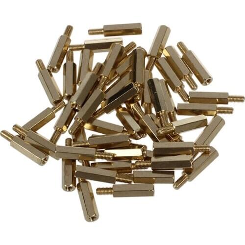 50 Pcs Screw PCB Stand-off Spacer Hex M3 Male x M3 Female 15mm Length