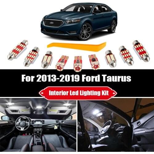 8 Bulbs For 2013-2017 2018 2019 Ford Taurus White Interior LED Car License Plate Light Kit Map Dome Trunk Cargo Lamp Accessories