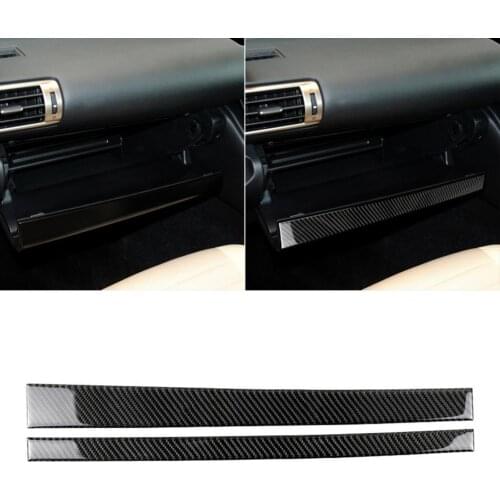 80% HOT SALES！！！2Pcs/Set Carbon Fiber Co-pilot Storage Box Stickers for Lexus IS250 Right Drive