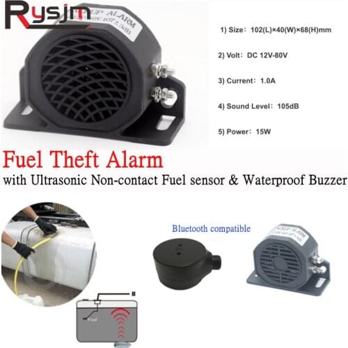 Non-Contact Ultrasonic Anti Fuel Theft Alarm Oil Tank Alarm System Anti-Theft Fuel Alarm With Waterproof Buzzer For Protect Cars
