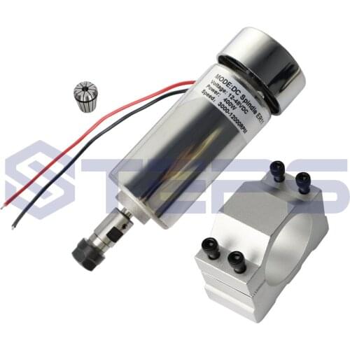 Free shipping 400W Spindle motor DC12-48V, 48V-12000r/min,0.4KW spindle motor for CNC milling machine+ER11 Collect+mount bracket