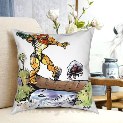 Samus And Metroid Pillow Case Printed Home Soft Throw Pillow Metroid Samus Bill Watterson Nintendo Samus Aran Power Suit