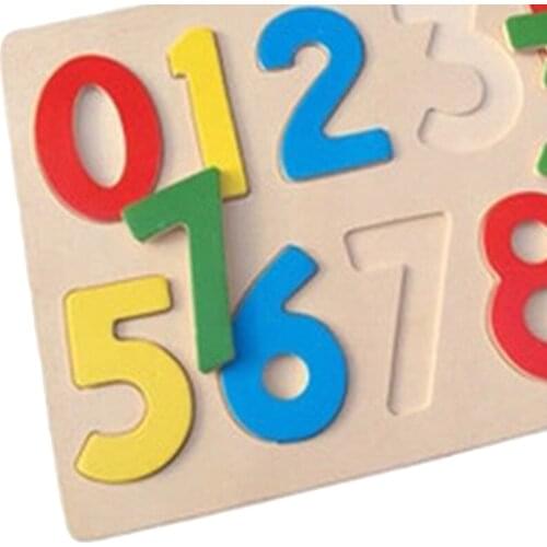 Wooden Number Puzzle Chunky Puzzle Board Early Learning Educational Toys Gift for Kids Christmas Birthday Gift