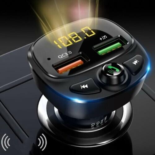Car Bluetooth-compatible 5.0 FM Transmitter Wireless Handsfree Audio Receiver Auto MP3 Player 2.1A Dual USB Fast Charger