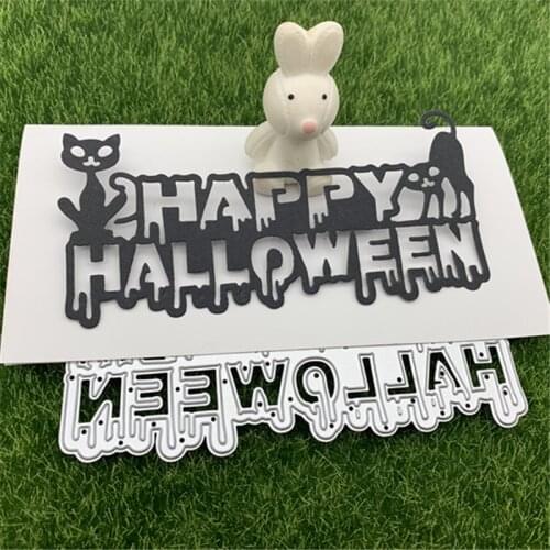 Halloween Cat Letters card Metal Cutting Dies Stencils For DIY Scrapbooking Decorative Embossing Handcraft Die Cutting Template