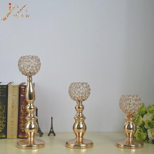 Crystals Candle holders Exquisite Metal Candlestick For Wedding Table Home Party Candelabra/Centerpiece Decoration IM087