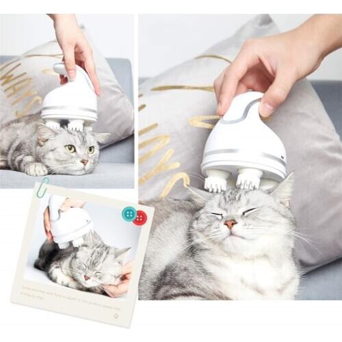 3D Pet Intelligent Cat Massager Head Massager Cats Automatic Rotate Waterproof Electric Grooming Tools Pet Grooming Massage