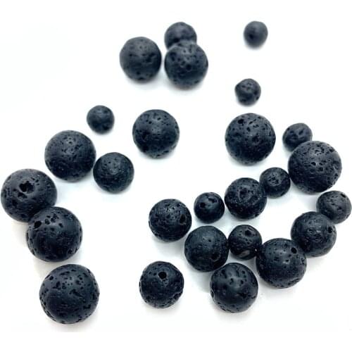 Synthetic Volcanic Stone Beads Handmade Works Mens Bracelet Jewelry Accessories Can Be Wholesale In Bulk Black Ball Shape6-10mm