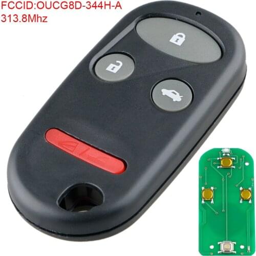 3+1 Buttons 313.8MHz Keyless Entry Car Remote Key Fob OUCG8D-344H-A Fit for 2002 2003 2004 Honda Accord CRV S2000 Civic Odyssey