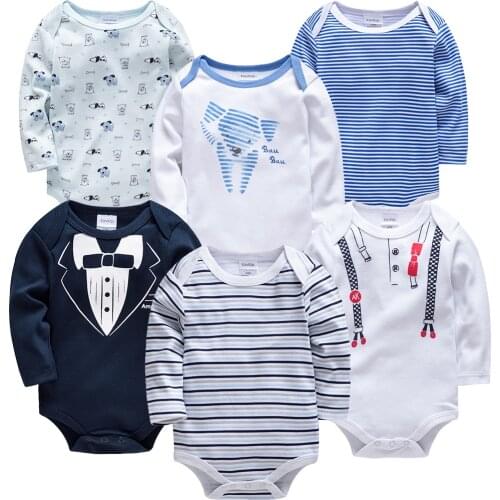 Kavkas Baby Boys Girls Bodysuit 6 PCS 3 PCS Long Sleeve 100% Cotton Baby Clothes 0-24 months Newborn body bebe Jumpsuit Clothing
