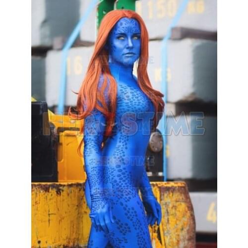 X-men Mystique Cosplay Costume spandex halloween Xmen Mystique costume 3D Print Superhero Halloween zentai catsuit girls