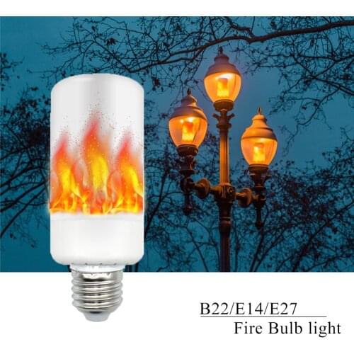 Flickering Emulation Flame Light E27 E14 B22 2835SMD LED Lamp Flame Effect Fire Light Bulbs 5W Flickering Flame Lamp AC85-265V