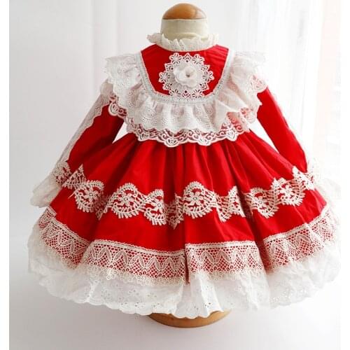 Miayii Baby Clothing Spanish Vintage Lolita Turkey Ball Gown Long Sleeve Lace Birthday Easter Princess Dress For Girls Y3752