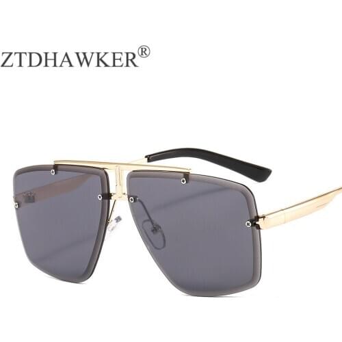 Mens and Womens Square Frameless Metal NewSunglasses Fashionable and Elegant Trending Products Glasses
