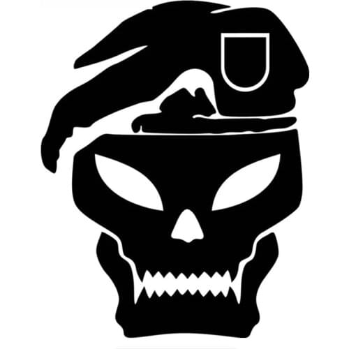 Beret Soldier Skull Car Sticker Creative Decal Waterproof Vinyl Decals Accessories for Auto Windscreen BMW KIA VW,15cm*18cm