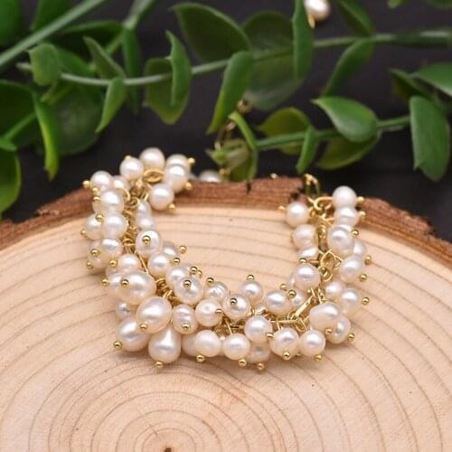 Natural White Freshwater Pearl Temperament Adjustable Bracelet For Women Engagement Gifts Charm Korean Luxury Fine Jewelry New