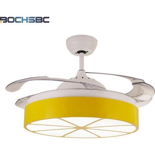 BOCHSBC Invisible Ceiling Fan Light Living Room Dining Room Bedroom Modern Minimalist Nordic Decorative Fan Light With LED