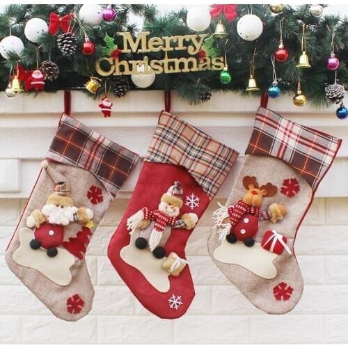 Christmas Decoration Christmas Socks Ornaments Pendant Small Boots Children New Year Candy Bag Gift Fireplace Tree Jewelry