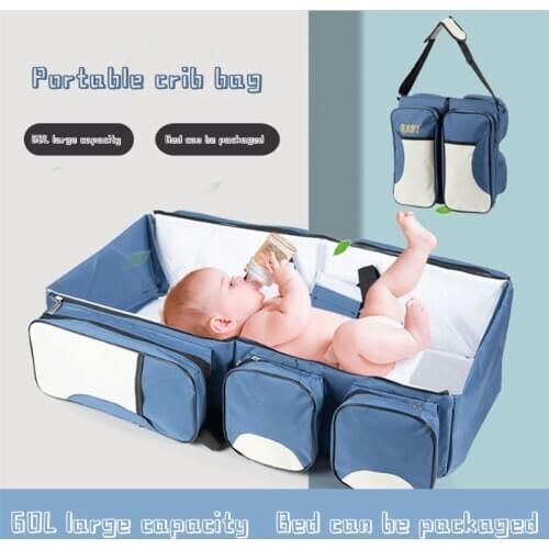 New Can Bed Can Pack Multifunctional Portable Two-in-one Baby Crib Bag Waterproof Nylon Maternity Nappy Moms Backpack Baby Nursi