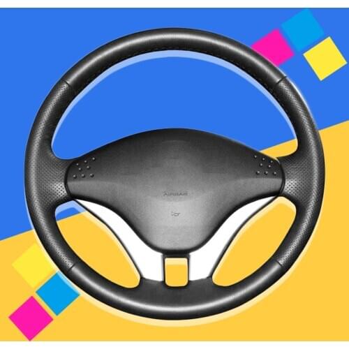 Auto Braid On The Steering Wheel Cover for Mitsubishi Pajero 2008 2009 2010 2011 V73 2011 L200 Hand Sewing Car Braiding Covers