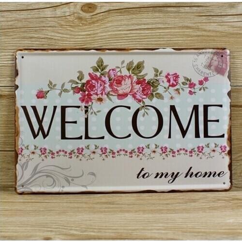 Welcome Home Poster Vintage Metal Tin Signs Home Garden Wall Decor 20x30CM