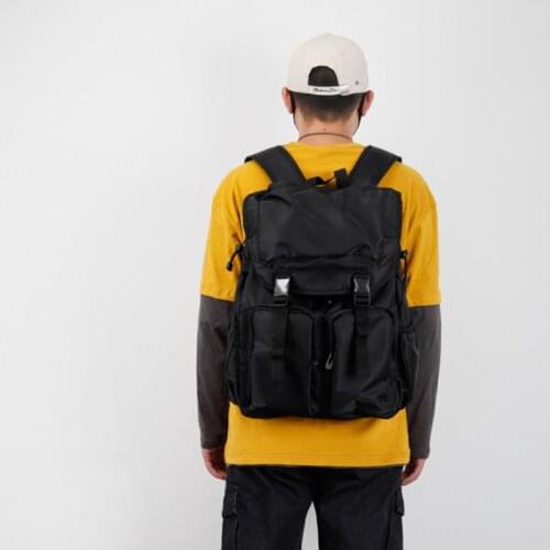 Tooling Style Backpack Female Large-capacity Computer Travel Backpack Male College Student Schoolbag Mens Bookbag Unisex