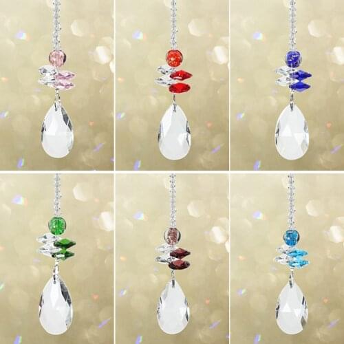 Garden Hanging Crystal Wind Chimes Rainbow Chaser Window Garden Hanging Curtain Pendant For Outdoor Home