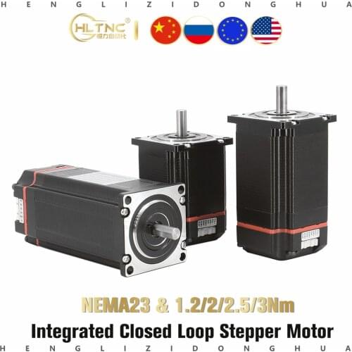 Nema23 Closed Loop Stepper motor 1.2n 2n 2.5n 3Nm D 8mm Nema 23 Hybrid Integrated Stepper Servo Motor with drive for 3d printer