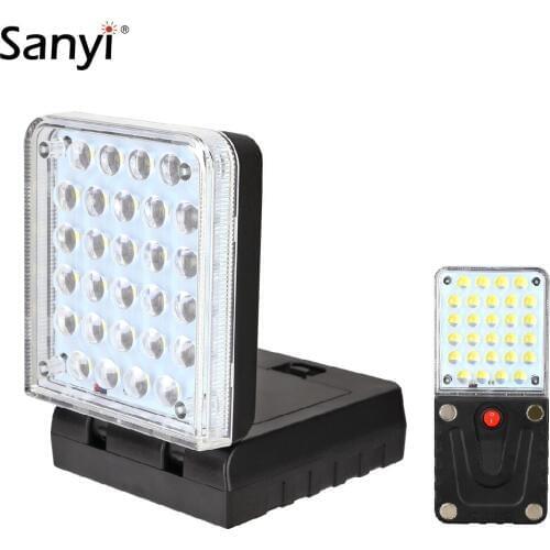 28 SMD LED Portable Spotlight Magnetic Work Light Inspection Lamp Swivel Hook Hanging Camping Lantern For Outdoor Night Fishing