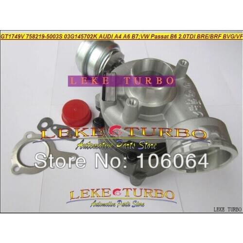 GT1749V 758219-5003S 758219 03G145702K 03G145702F Turbo For AUDI A4 A6 For Volkswagen VW Passat B6 BLB BRE DPF 2.0L Turbocharger