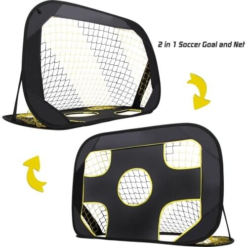 Pop Up Kids Soccer Goal Indoor/Outdoor Soccer Target Net for Improving Passing and Shooting Accuracy Portable with Carrying Bag